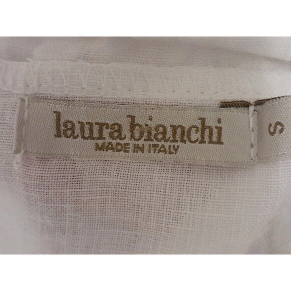 Womens Linen Tunic Top Quiet Luxury Coastal Vacation Beach Size Medium White - Picture 6 of 8